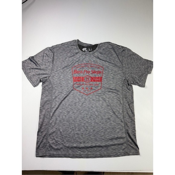 Bass Pro Shops Active T-Shirt Premium Outdoor Gear Heather Gray Men's L‎ - Picture 1 of 6